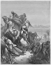 Die Kinder Benjamins entführen die Jungfrauen von Jabesch-Gilead